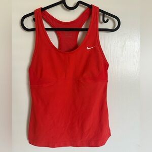 Nike Red Racerback Athletic Tank with White Swoosh